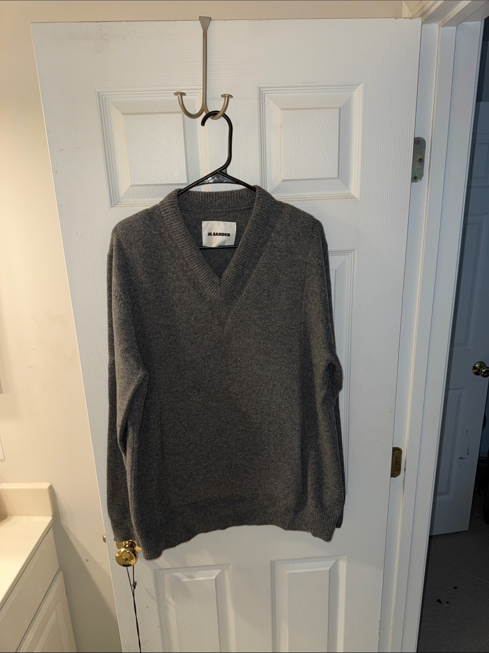 Jil Sander Ribbed V Neck Jumper 52 XL
